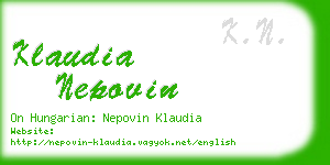 klaudia nepovin business card